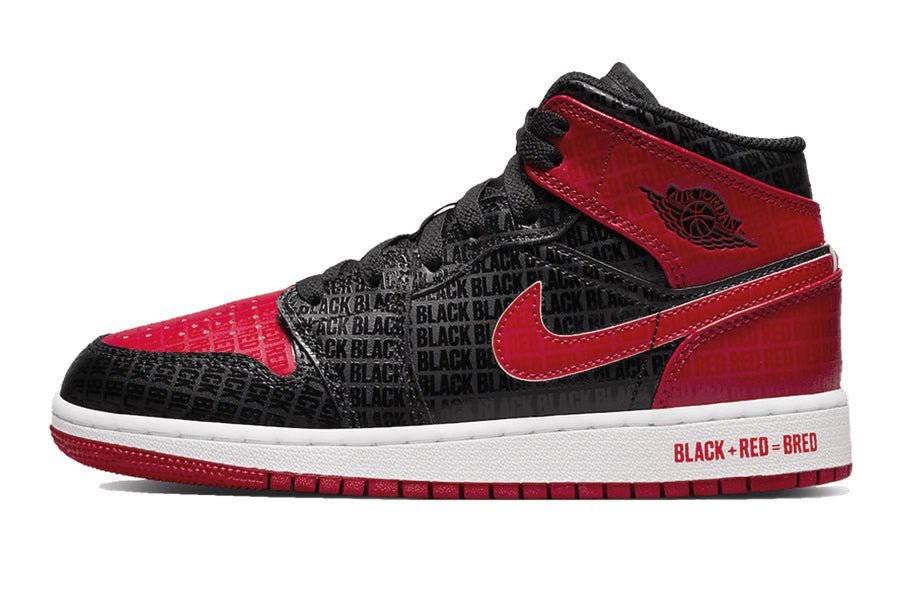 Air Jordan 1 Mid Bred Text