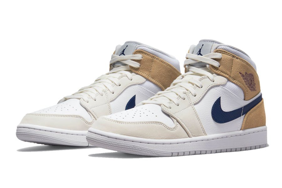 Air Jordan 1 Mid Tan Suede Navy